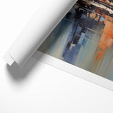 Modern Blue Cityscape Art - Abstract Architectural Wall Print