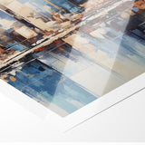 Modern Blue Cityscape Art - Abstract Architectural Wall Print