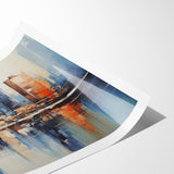 Modern Blue Cityscape Art - Abstract Architectural Wall Print