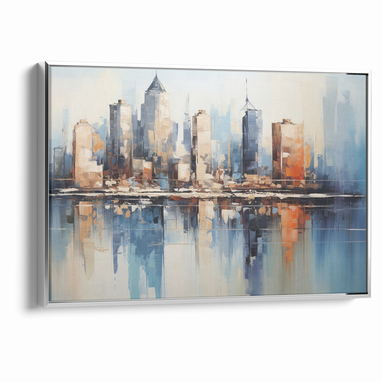 Modern Blue Cityscape Art - Abstract Architectural Wall Print