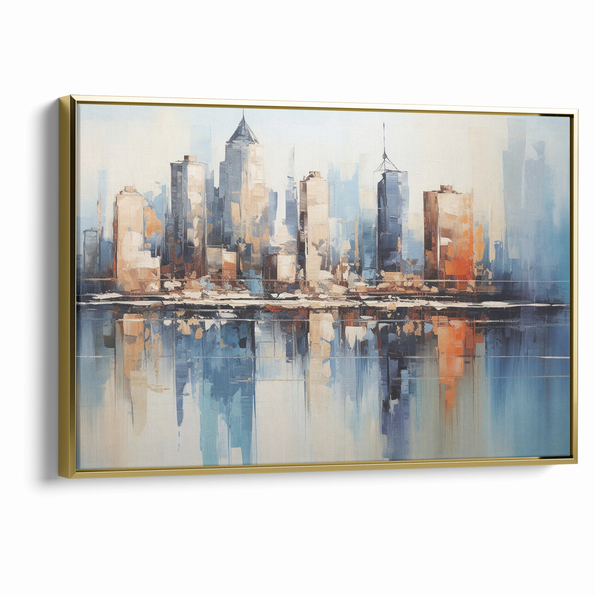 Modern Blue Cityscape Art - Abstract Architectural Wall Print
