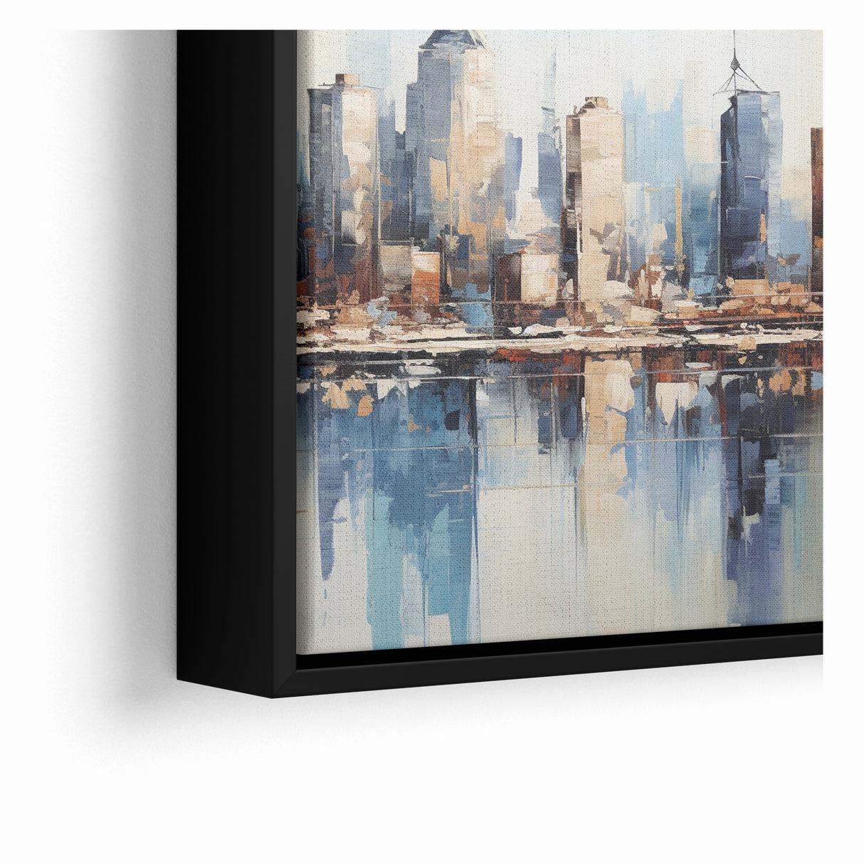 Modern Blue Cityscape Art - Abstract Architectural Wall Print