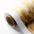 Golden Skyline Abstract Art - Modern Architectural Wall Print