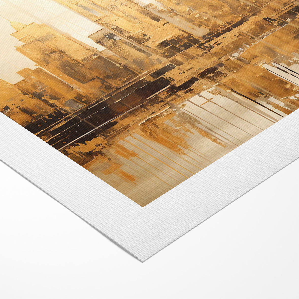 Golden Skyline Abstract Art - Modern Architectural Wall Print