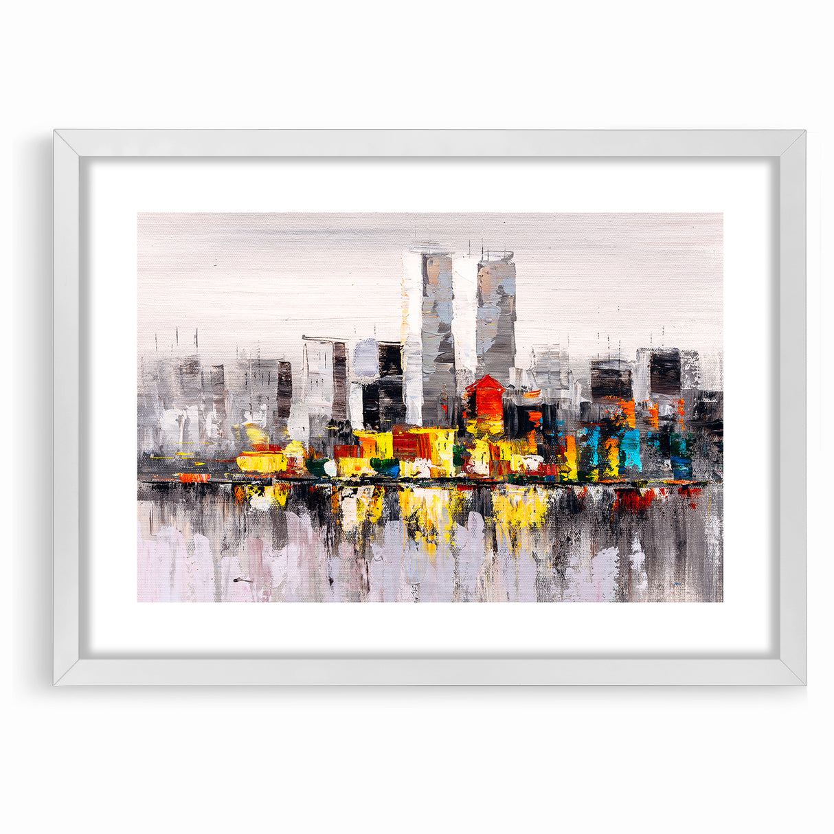 Colorful Abstract Cityscape Art - Modern Urban Architectural Print