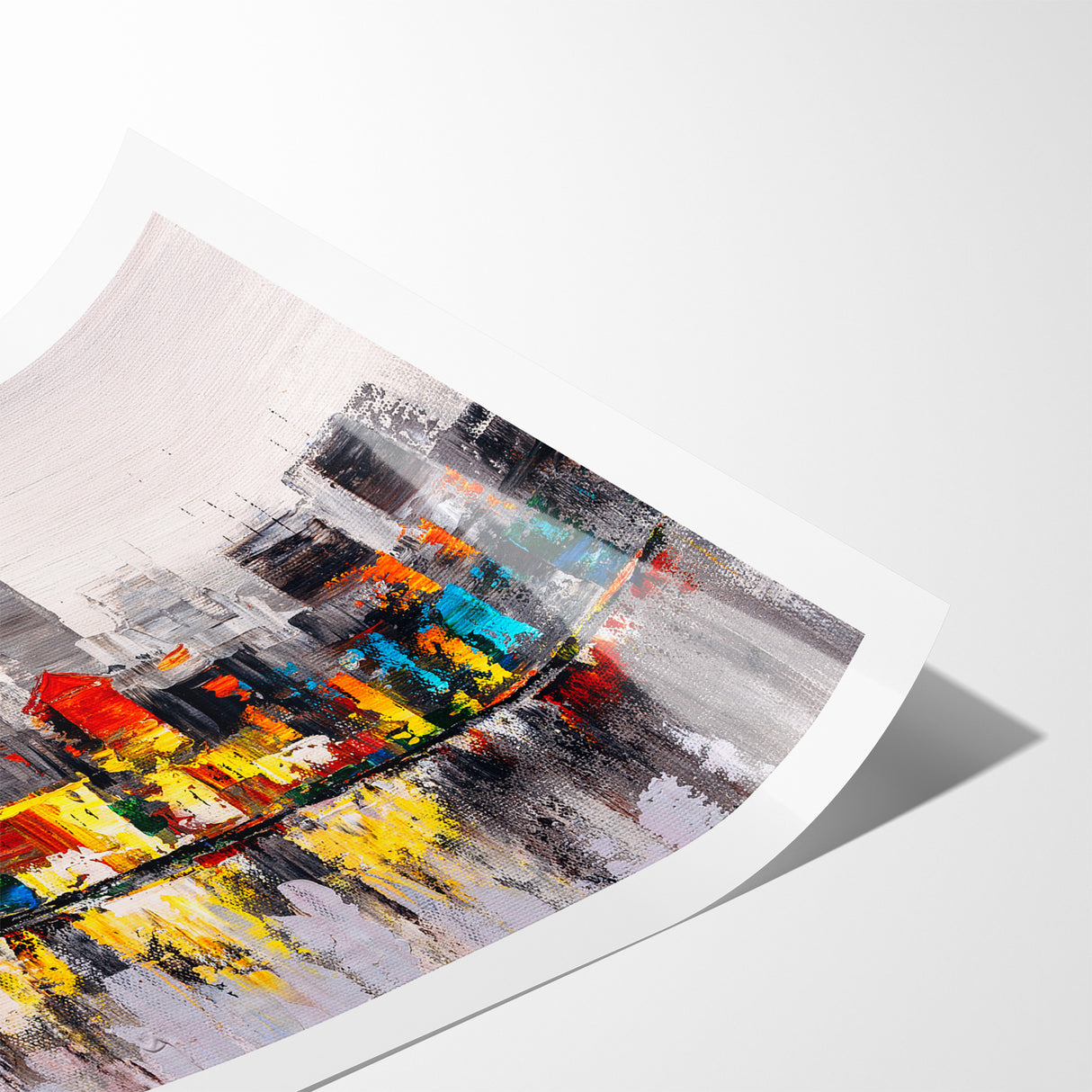 Colorful Abstract Cityscape Art - Modern Urban Architectural Print