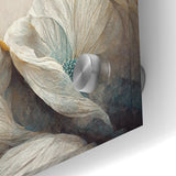 Modern Abstract Florals Canvas Wall Art - Ivory Blossom Serenity