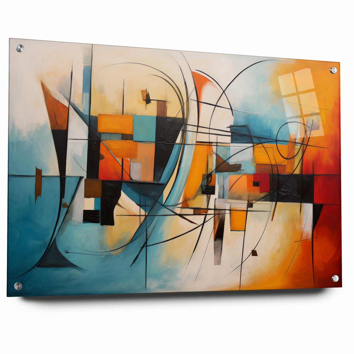 Abstract Expressionist Geometric Canvas Wall Art