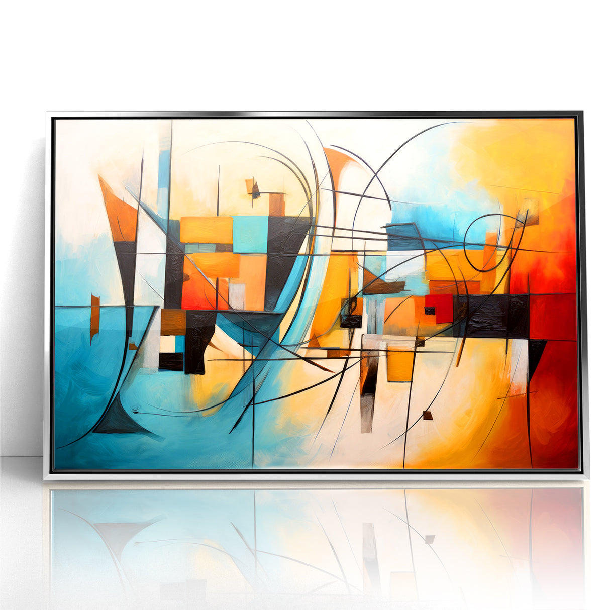 Abstract Expressionist Geometric Canvas Wall Art