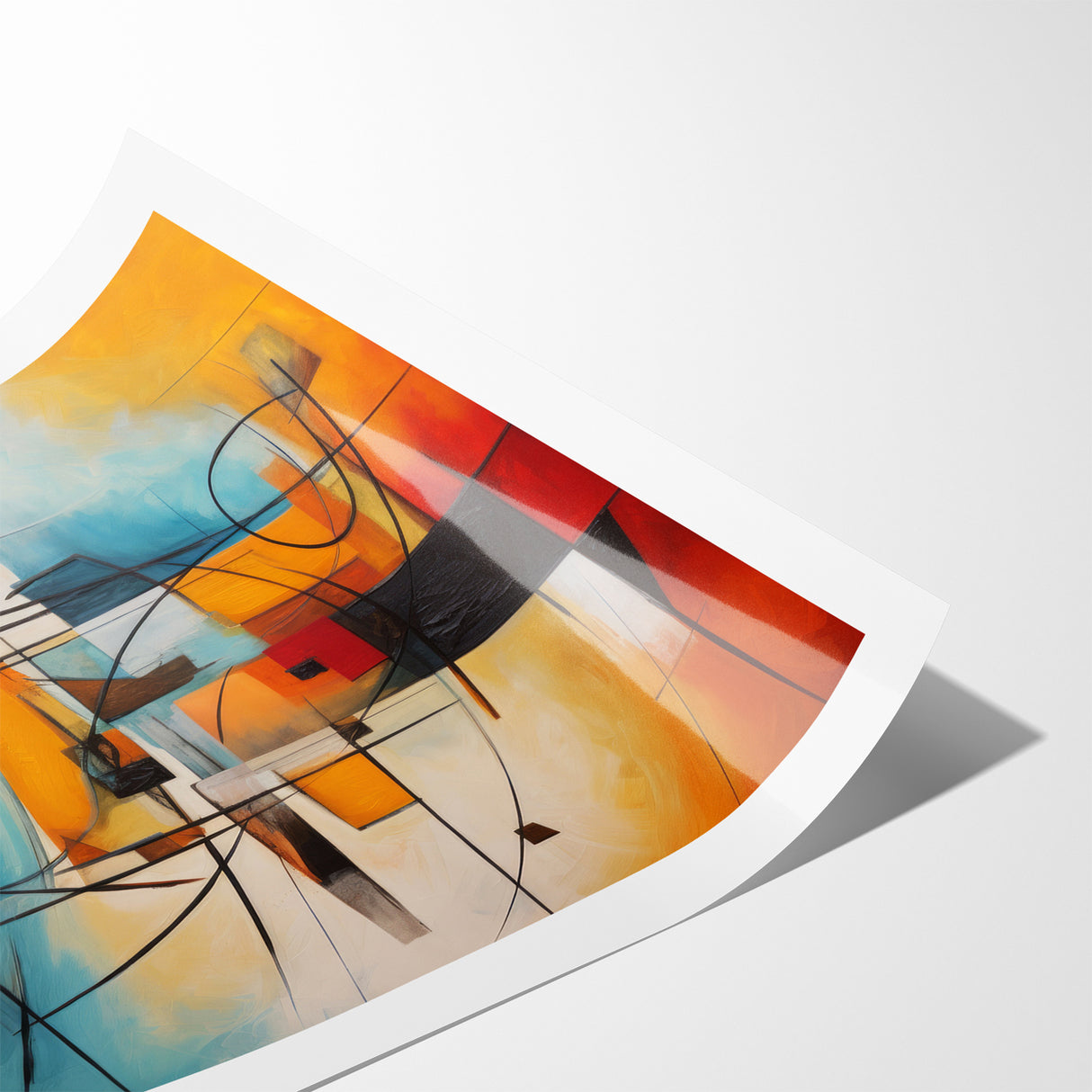 Abstract Expressionist Geometric Canvas Wall Art