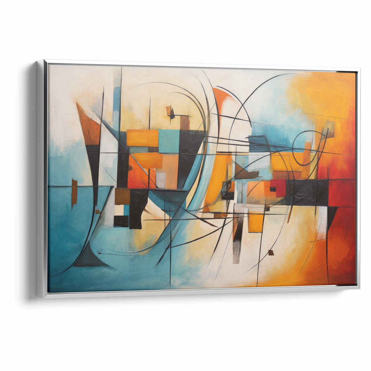 Abstract Expressionist Geometric Canvas Wall Art