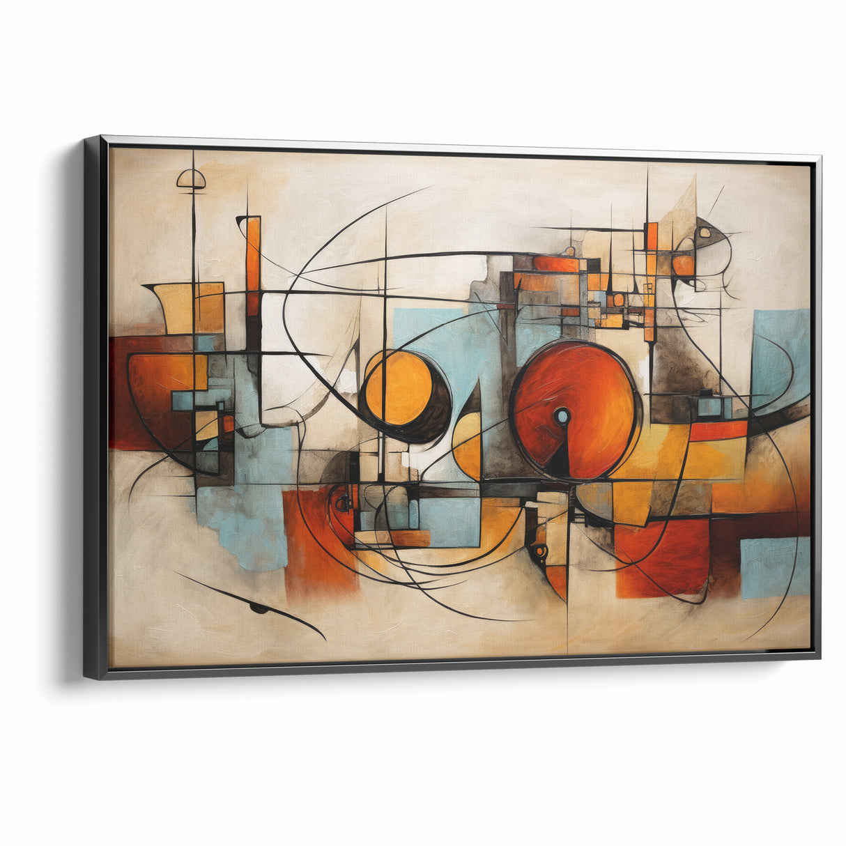 Modern Geometric Abstract Expressionist Canvas Wall Art