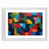 Vibrant Geometric Abstract Expressionist Canvas Wall Art