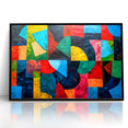 Vibrant Geometric Abstract Expressionist Canvas Wall Art