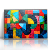Vibrant Geometric Abstract Expressionist Canvas Wall Art