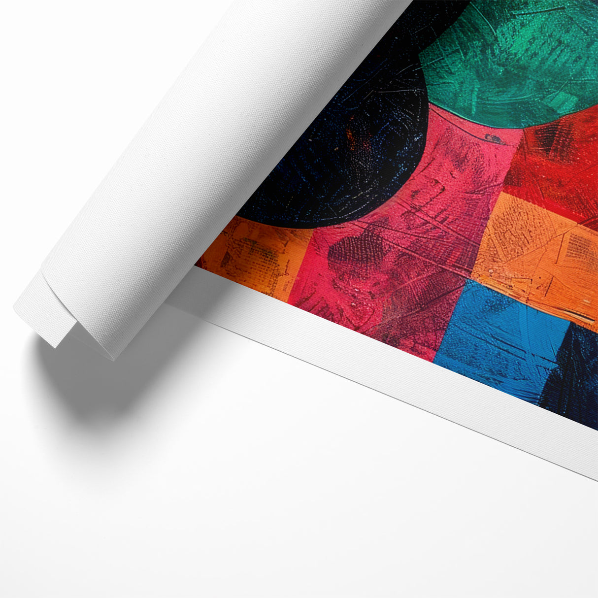 Vibrant Geometric Abstract Expressionist Canvas Wall Art