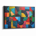 Vibrant Geometric Abstract Expressionist Canvas Wall Art