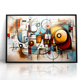 Geometric Abstract Expressionist Canvas Wall Art