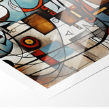 Geometric Abstract Expressionist Canvas Wall Art