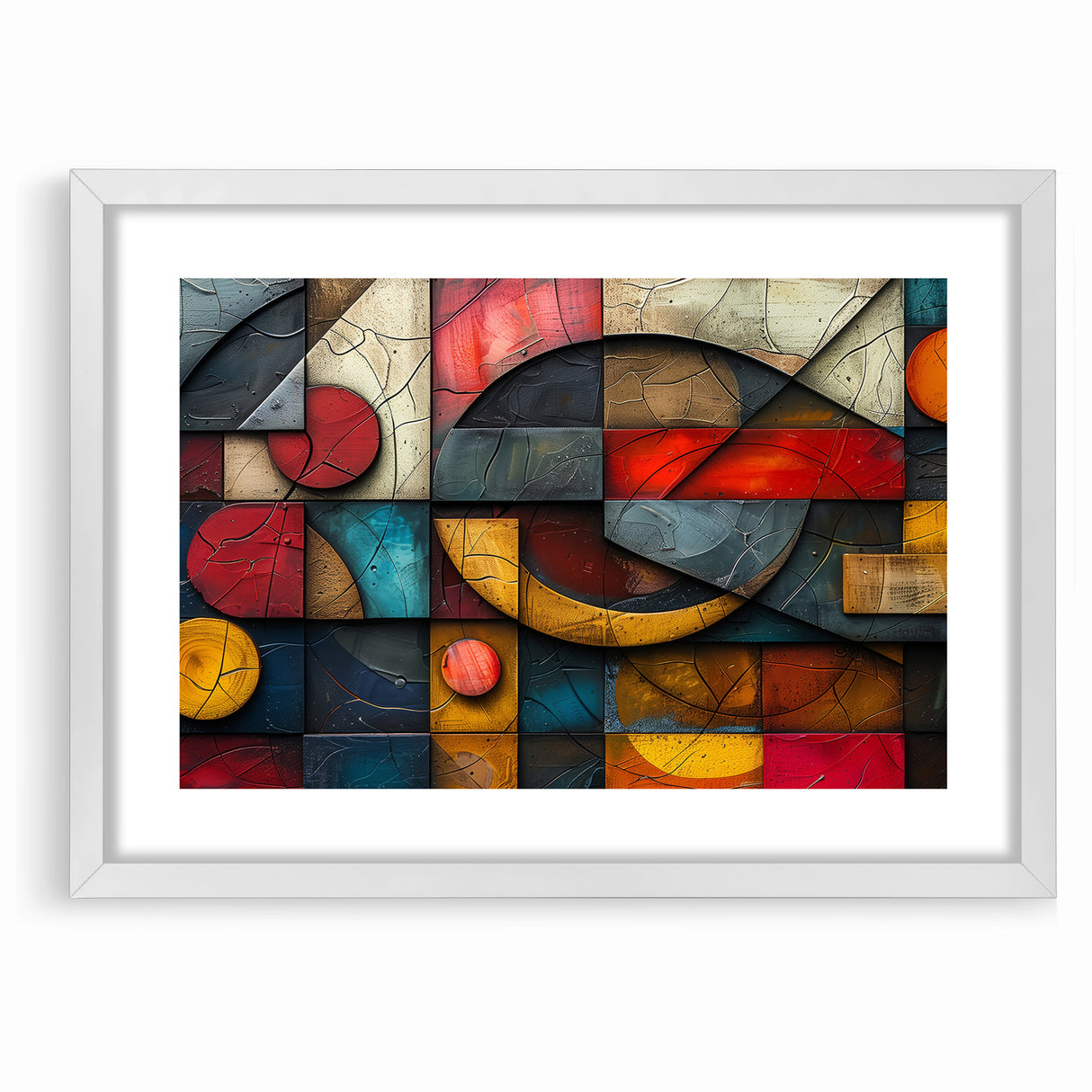 Textured Geometric Abstract Expressionist Canvas Wall Art
