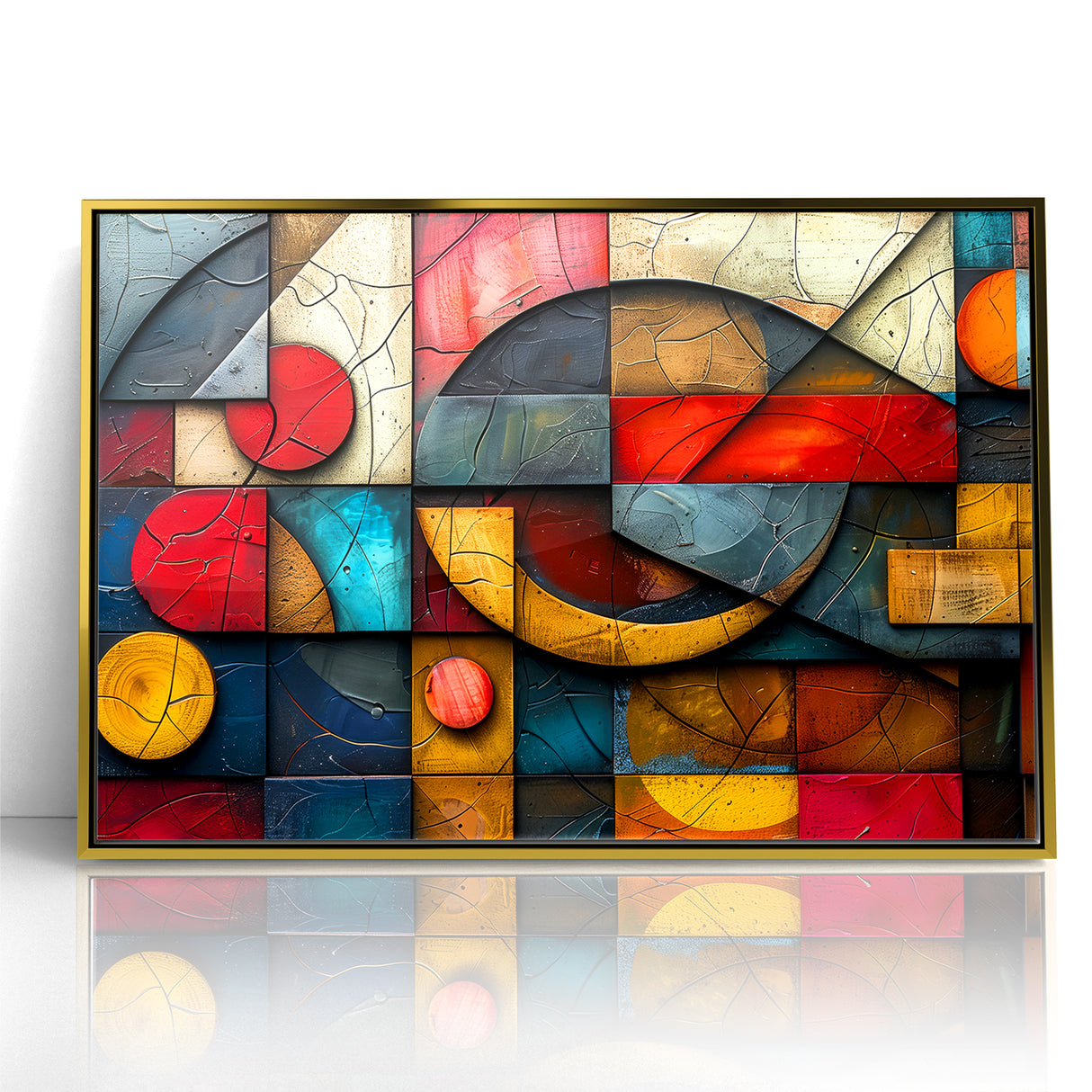 Textured Geometric Abstract Expressionist Canvas Wall Art
