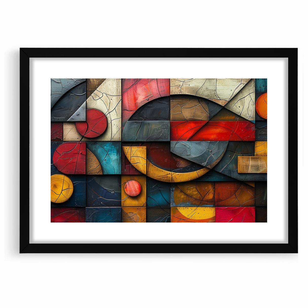 Textured Geometric Abstract Expressionist Canvas Wall Art