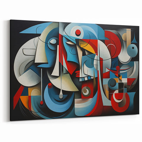 Geometric Harmony Abstract Expressionist Canvas Wall Art