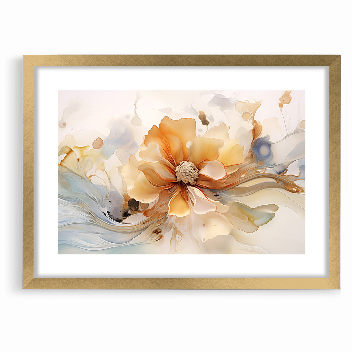 Delicate Peach and Cream Floral Canvas - Abstract Botanical Art