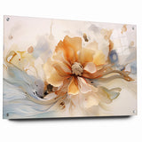 Delicate Peach and Cream Floral Canvas - Abstract Botanical Art