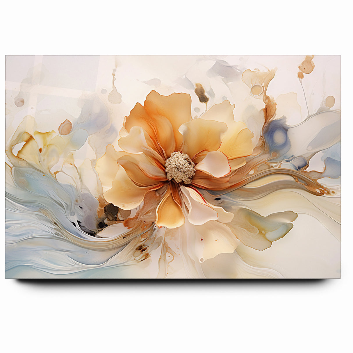 Delicate Peach and Cream Floral Canvas - Abstract Botanical Art