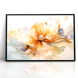 Delicate Peach and Cream Floral Canvas - Abstract Botanical Art