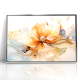 Delicate Peach and Cream Floral Canvas - Abstract Botanical Art