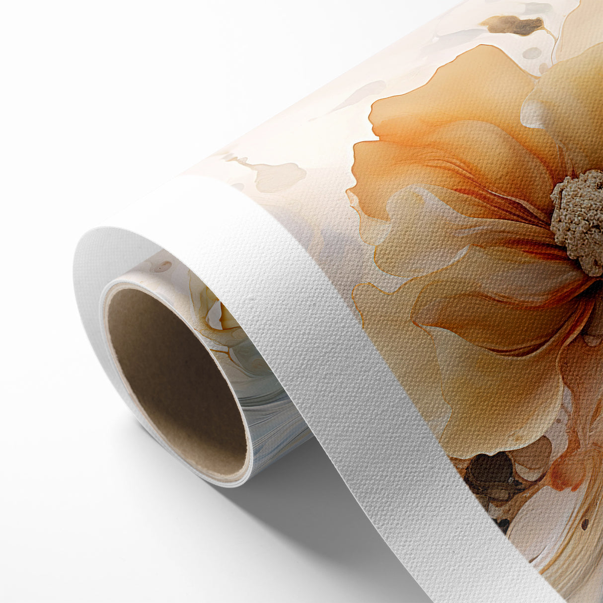 Delicate Peach and Cream Floral Canvas - Abstract Botanical Art