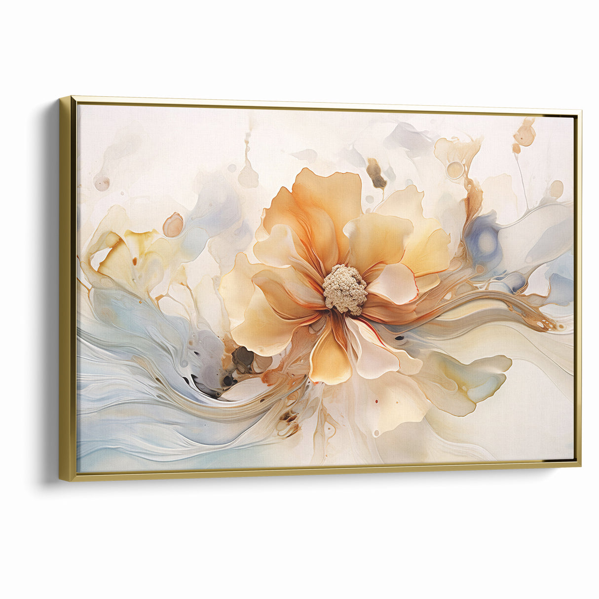 Delicate Peach and Cream Floral Canvas - Abstract Botanical Art