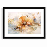 Delicate Peach and Cream Floral Canvas - Abstract Botanical Art