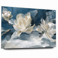 Serene Blue and White Floral Canvas - Abstract Botanical Wall Art