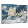 Serene Blue and White Floral Canvas - Abstract Botanical Wall Art