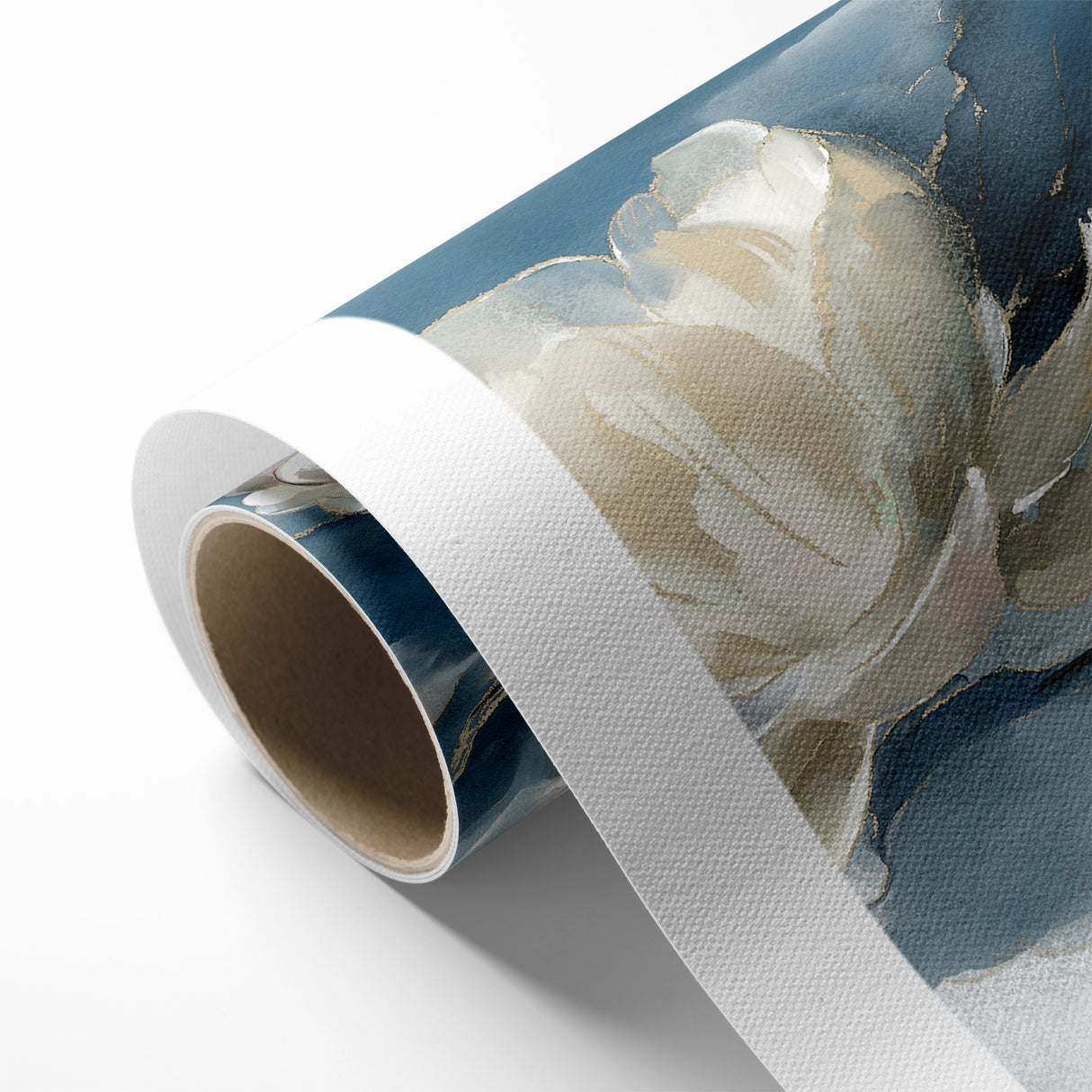 Serene Blue and White Floral Canvas - Abstract Botanical Wall Art