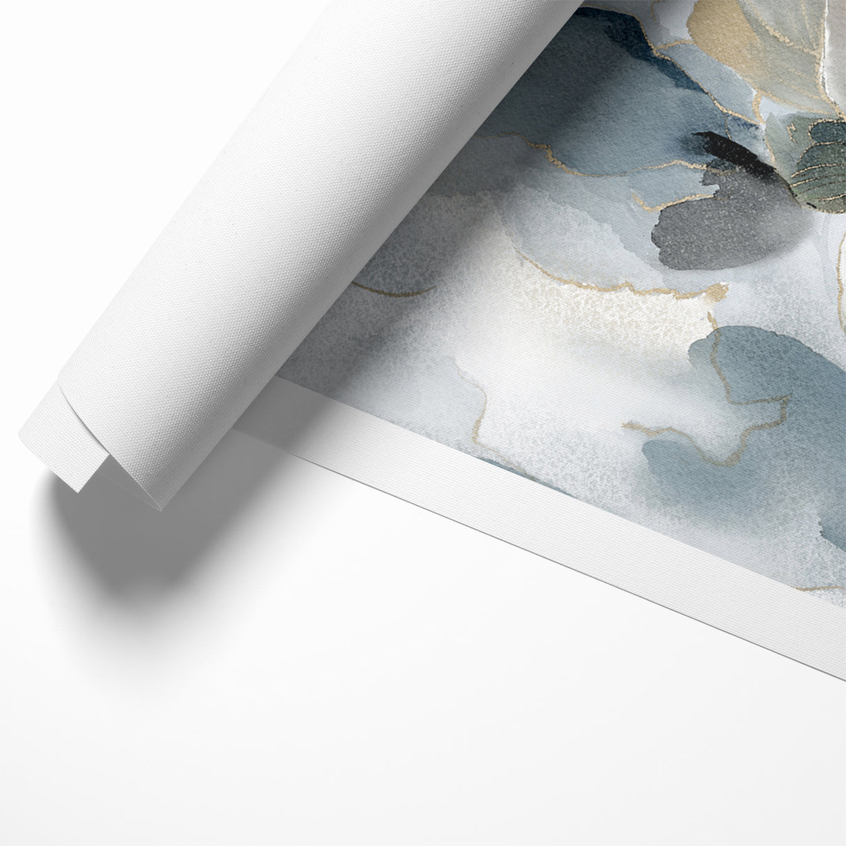 Serene Blue and White Floral Canvas - Abstract Botanical Wall Art