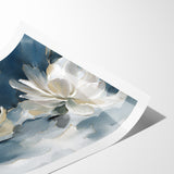 Serene Blue and White Floral Canvas - Abstract Botanical Wall Art