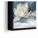 Serene Blue and White Floral Canvas - Abstract Botanical Wall Art