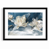 Serene Blue and White Floral Canvas - Abstract Botanical Wall Art
