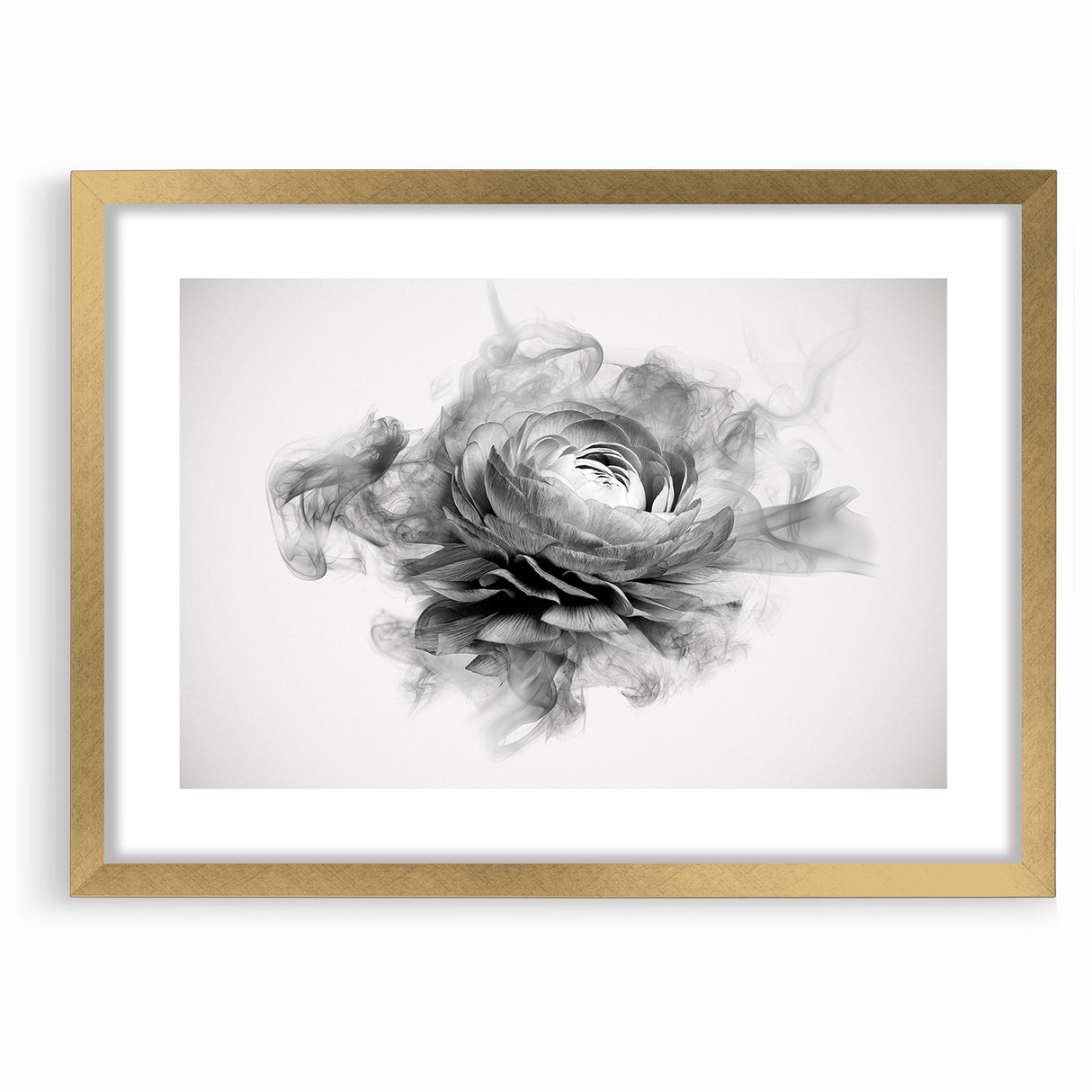 Monochrome Floral Art - Black and White Abstract Flower Canvas