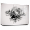 Monochrome Floral Art - Black and White Abstract Flower Canvas