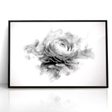 Monochrome Floral Art - Black and White Abstract Flower Canvas