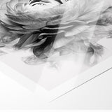 Monochrome Floral Art - Black and White Abstract Flower Canvas