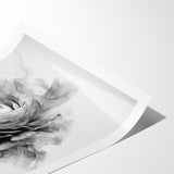 Monochrome Floral Art - Black and White Abstract Flower Canvas