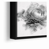 Monochrome Floral Art - Black and White Abstract Flower Canvas