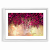 Vivid Pink and Beige Floral Canvas - Abstract Blossom Wall Art