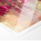 Vivid Pink and Beige Floral Canvas - Abstract Blossom Wall Art